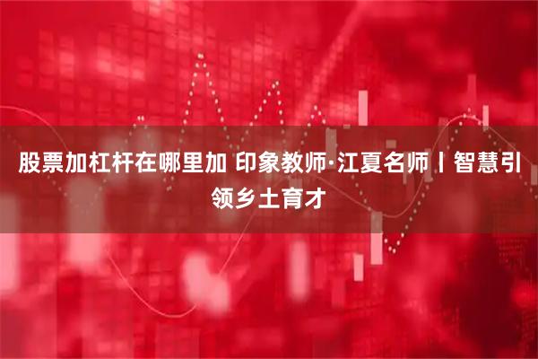 股票加杠杆在哪里加 印象教师·江夏名师丨智慧引领乡土育才